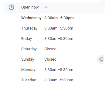 Tillison opening hours