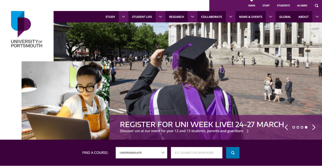 digital marketing agency portsmouth: University of Portsmouth